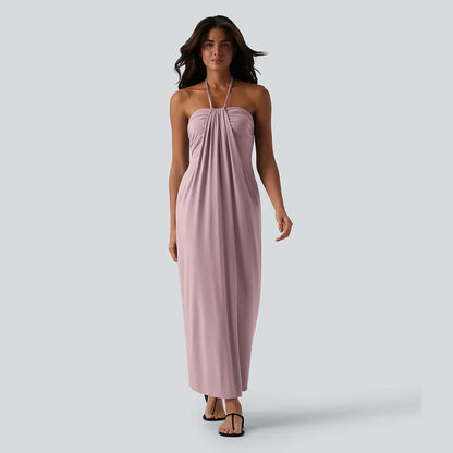 🔥 Women's Halter Tie Back Maxi Dress with Pockets – Flattering Fit, Elegant Style & Everyday Comfort