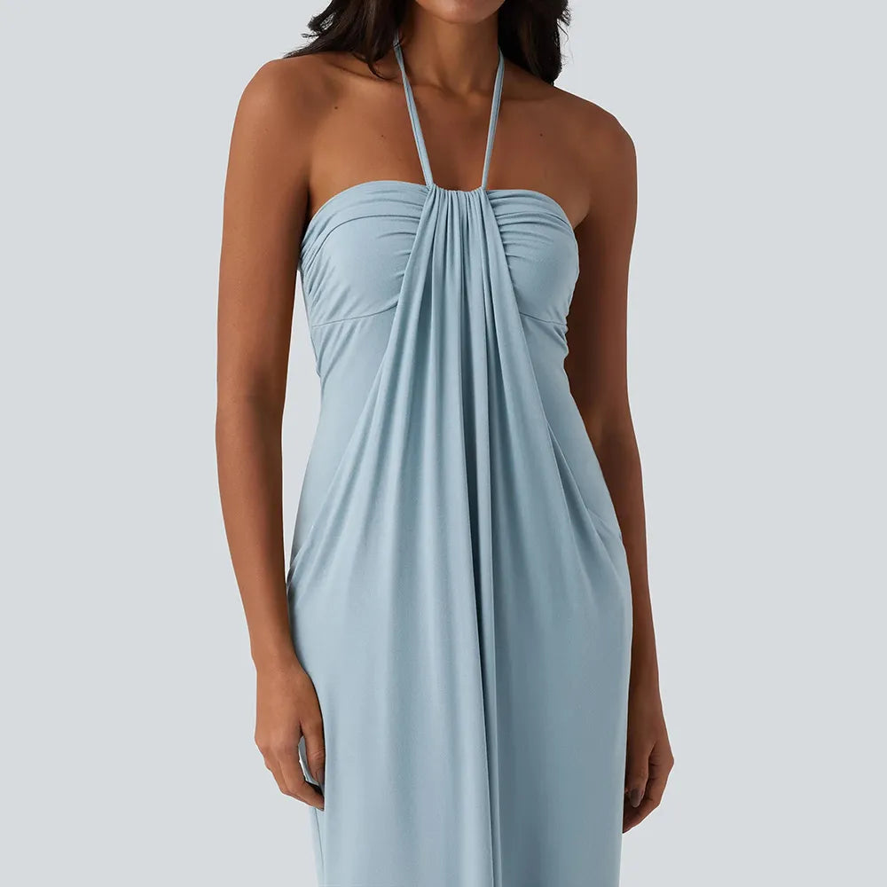 🔥 Women's Halter Tie Back Maxi Dress with Pockets – Flattering Fit, Elegant Style & Everyday Comfort