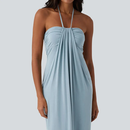 🔥 Women's Halter Tie Back Maxi Dress with Pockets – Flattering Fit, Elegant Style & Everyday Comfort