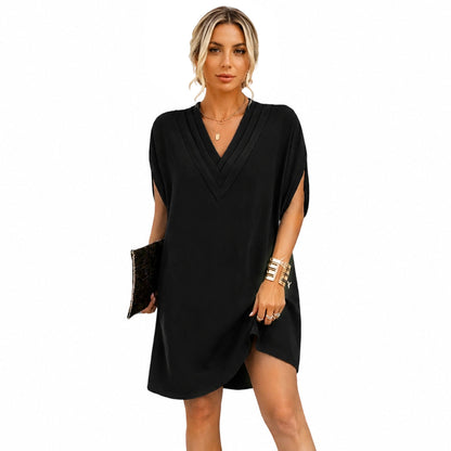SUMMER DEAL🔥Women's V-Neck Short Sleeve Tummy-Hiding Dress
