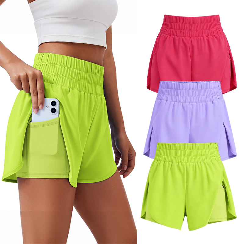 🔥Limited time clearance🔥Anti-exposure sports shorts with built-in inner layer and convenient side pockets