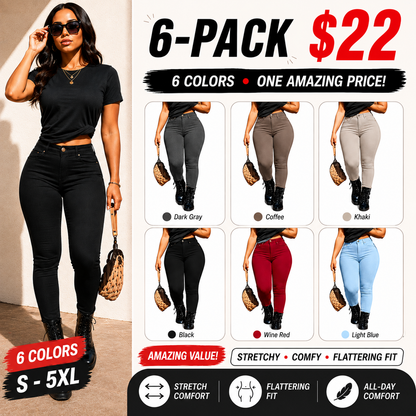 🔥 Final Hours of Sale 🔥Women's Button-Fly Skinny Pants with Pockets