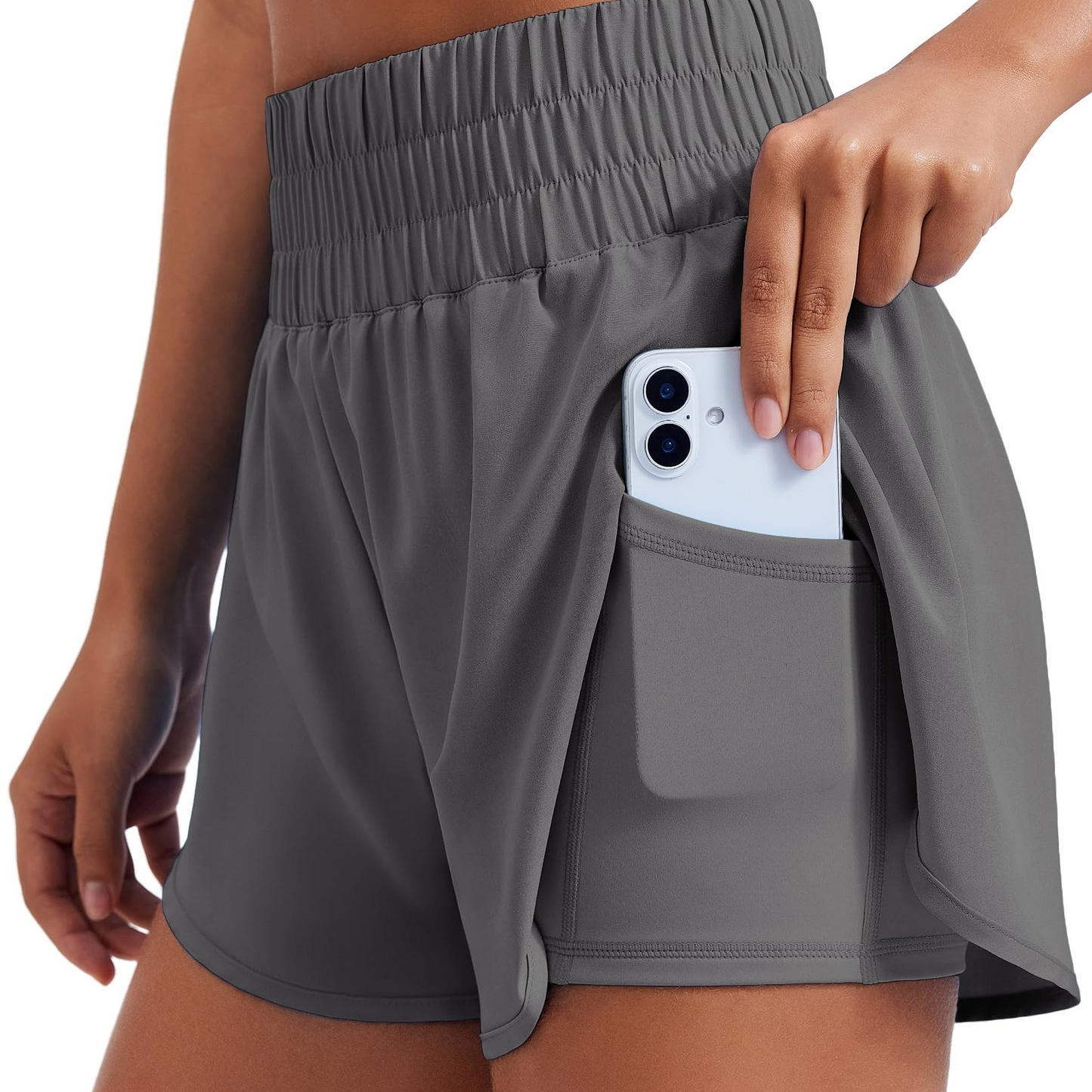 🔥Limited time clearance🔥Anti-exposure sports shorts with built-in inner layer and convenient side pockets