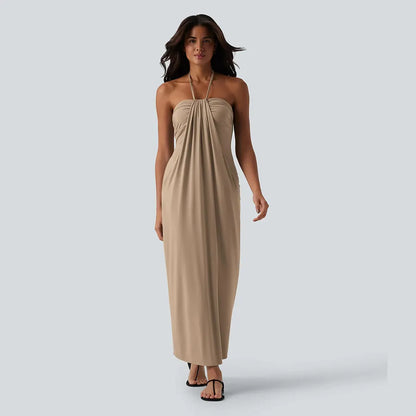 🔥 Women's Halter Tie Back Maxi Dress with Pockets – Flattering Fit, Elegant Style & Everyday Comfort