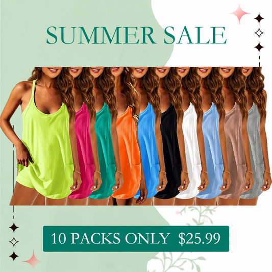 Special Sale❤️Womens Summer Sleeveless Mini Dress V Neck Spaghetti