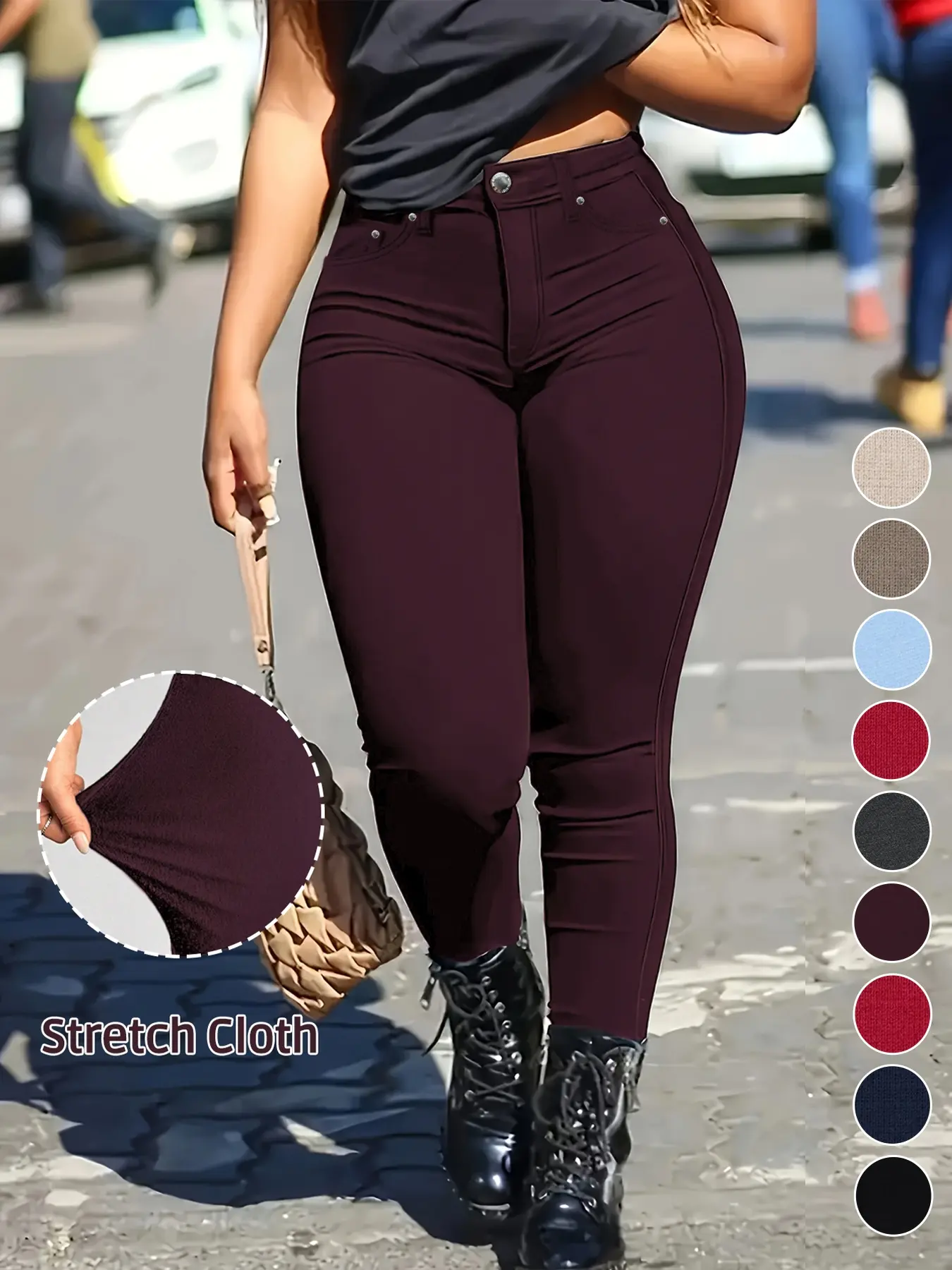 🔥 Final Hours of Sale 🔥Women's Button-Fly Skinny Pants with Pockets